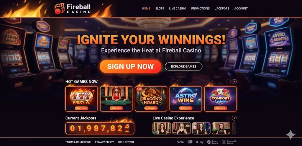 Fireball Casino kezdőoldal magyar játékosoknak