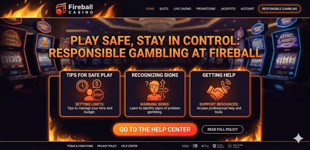 Felelős játék a Fireball Casino-ban
